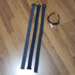 Boys 4 piece canvas belts sunglasses NWT lot